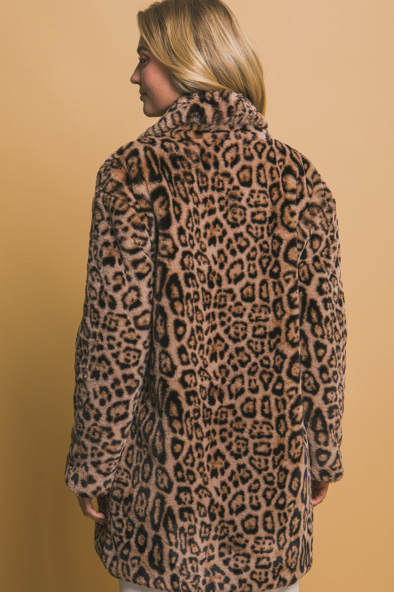 The Weekend Furry Animal Print Coat