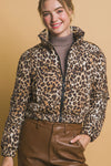 Animal Puffer Jacket in Camel