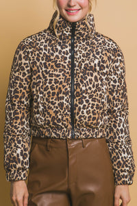 Animal Puffer Jacket in Camel