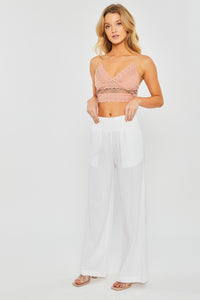 Pierside Linen Smocked Waist Beach Pant MORE COLORS