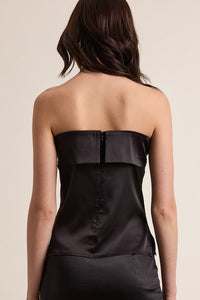 Satin Tube Top in Black