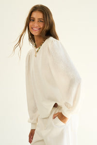 Floral Embroidered Sleeve Sweatshirt