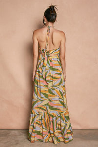 Coco Print Halter Maxi Dress