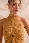Flower Shape Halter Sweater Tank  MORE COLORS