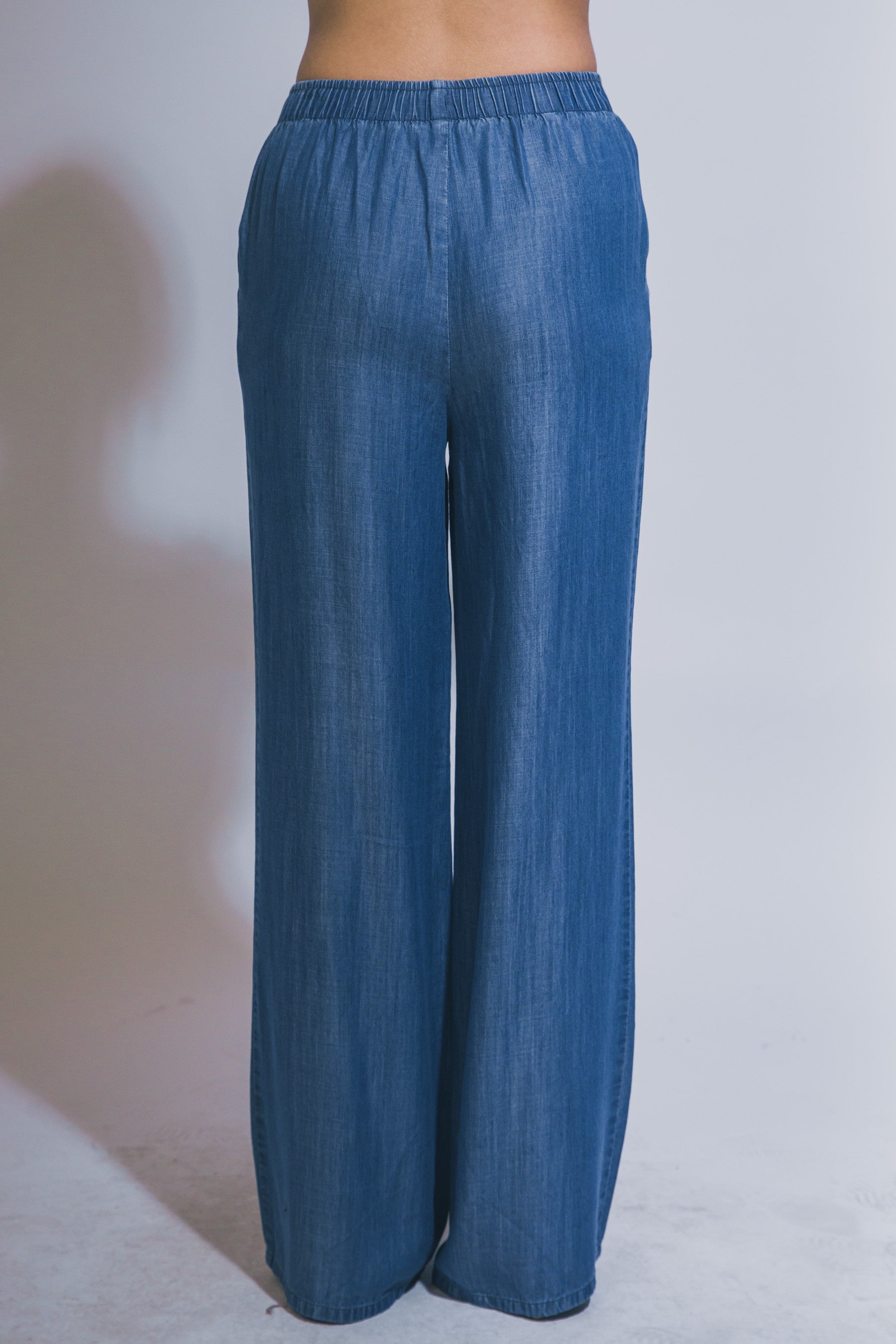 Sunday Stroll Tencel Wide Leg Pants in Blue