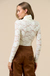 Lace Turtle Neck Statement Top