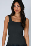 Seamless Textured  Square Neck Tank Top MORE COLORS
