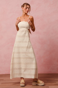 Aryn Geometric Shape Eyelet Lace  Maxi Dress