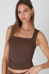 Square Neck Rouched Sides More Colors