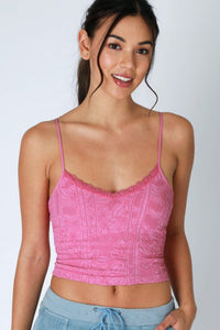 Double Lace Trim Seamless Tank MORE COLORS