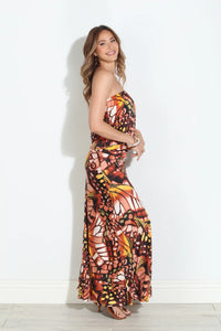 Veronica M Strapless Dress in Mariposa