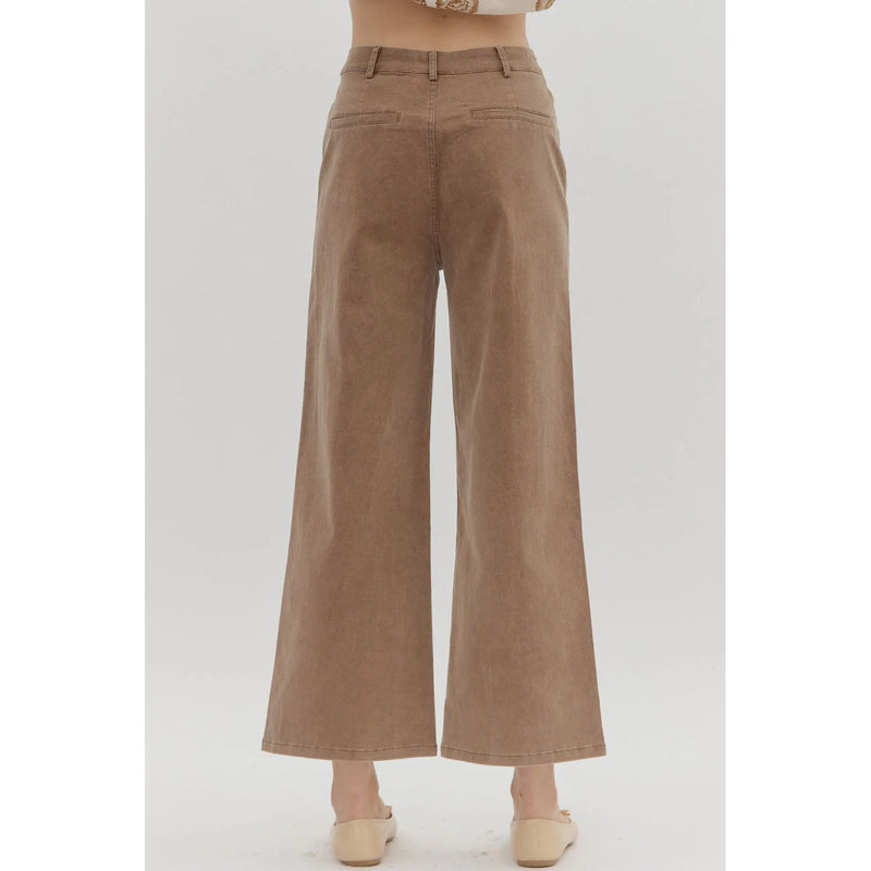 Pocket Front Crop Pant in Chocolate