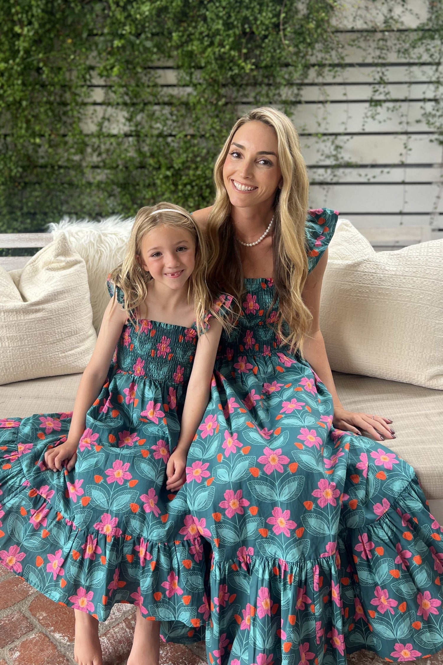 Mommy and me Strawberry Fields Forever Smocked Top Dress