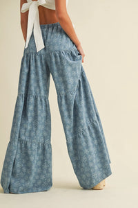 Flower Print Wide Leg Pant