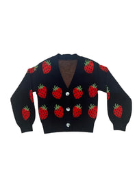 Mommy and Me Picking Strawberries Cardigan  Child Size Sweater