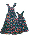 Strawberry Fields Forever Smocked Top Dress Mommy Daughter Matching Bundle