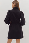 The City Zip Front Jersey Dress in Black