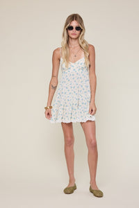Letti Ditsy Floral Print Corset Mini Dress
