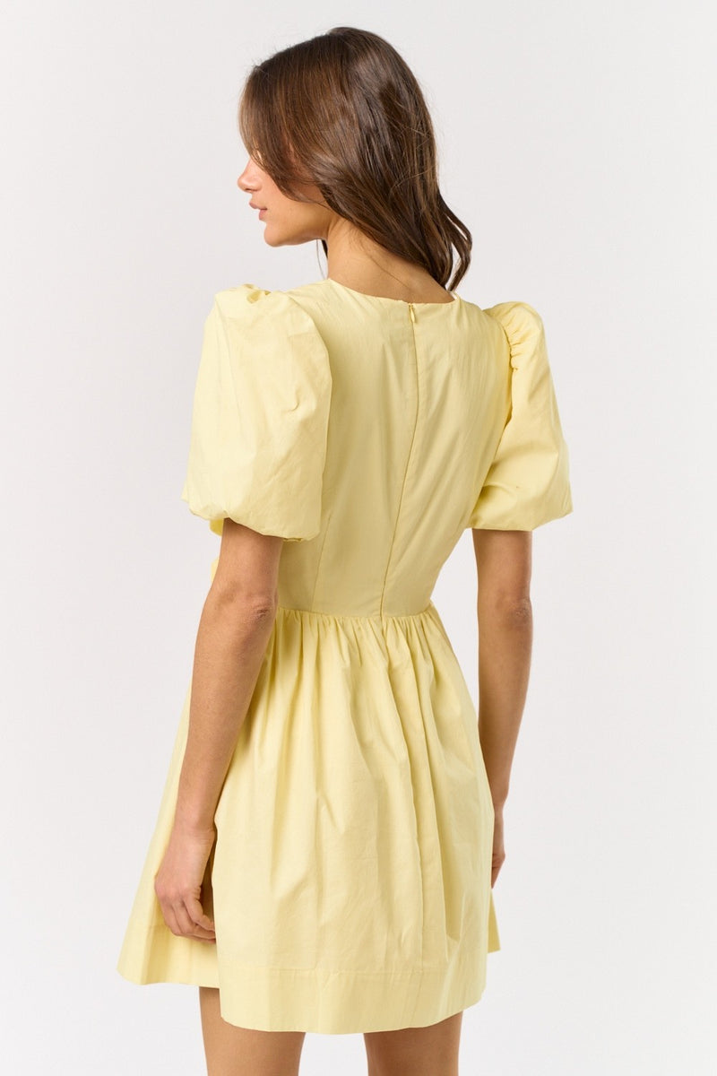 Be Mine Butter Yellow Mini Dress
