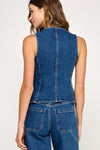 Fitted Button Denim Top