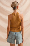 Flower Shape Halter Sweater Tank  MORE COLORS