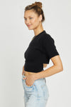 Stella Tie Back Cropped Sweater In Black