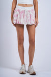 Hibiscus Print Micro Mini Skort in Pink