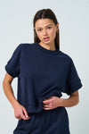 Farmers Market Short Sleeve Sweatshirt in Navy