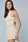 Ditsy Floral Smock Top & Mini Skort Set in Yellow