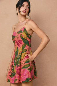 Island Bound Palm Mini Dress