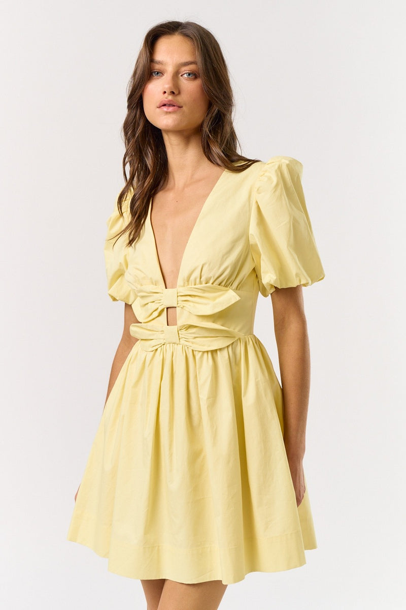 Be Mine Butter Yellow Mini Dress