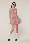 Checkered Tiered Fit and Flare Mini Dress
