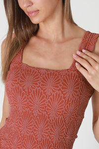 Seamless Textured  Square Neck Tank Top MORE COLORS