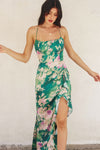 Evergreen Open back Ruffled Maxi Dress