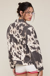 Animal Print Zip Front Jacket
