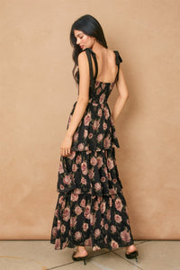 Bed of Roses Maxi Dress with Corset