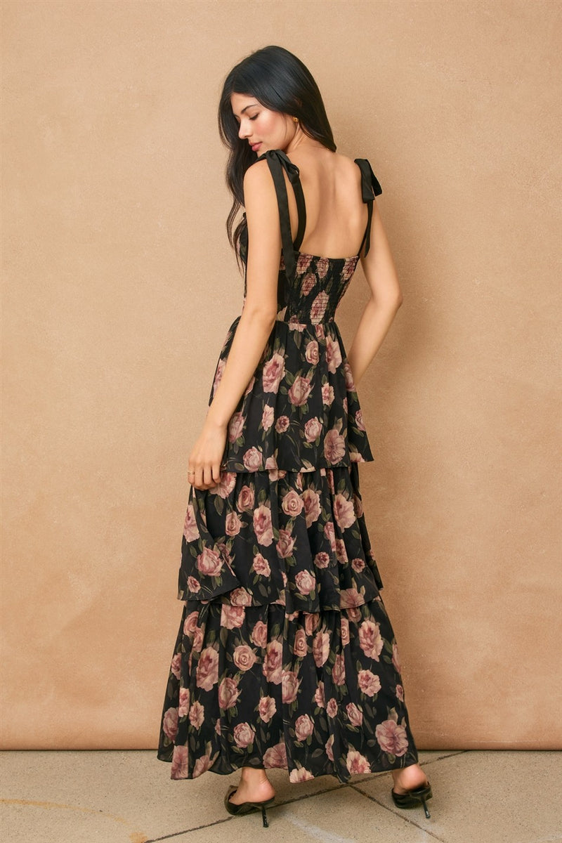 Bed of Roses Maxi Dress with Corset
