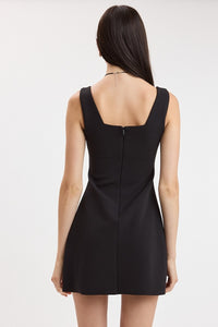 Eclipse Slit Body-Con Mini Dress in Black