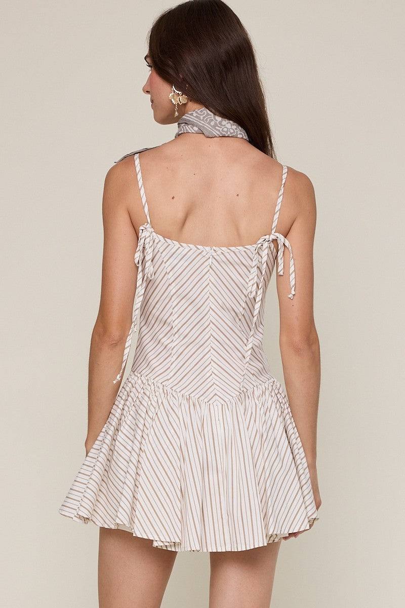 Coco Stripe Fit and Flare Mini Dress