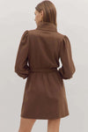 The City Zip Front Jersey Dress in Chocolate