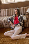 Animal Print Zip Front Jacket
