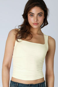Square Neck Rouched Sides More Colors