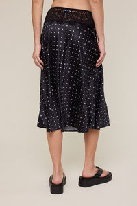 Polka Dot Satin Skirt