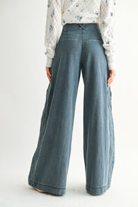 Wide Leg Denim Trousers