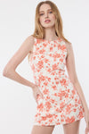 Vibrant Floral Mini Dress in Orange