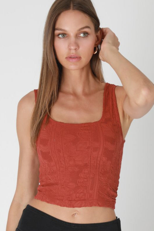 Look My Way Double Lace Square Crop Top MORE COLORS