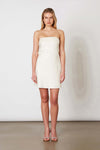 The Flirt Open Back with Strap Micro Mini Dress in Ivory