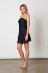 The Flirt Open Back with Strap Micro Mini Dress in Midnight