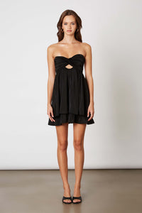 The Edit Tiered Mini Dress In Black