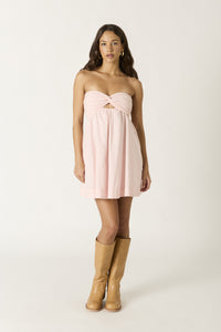Belle Strapless Mini Dress in Pink